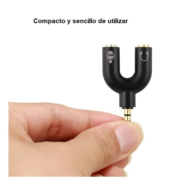 Adaptador De Auriculares Tipo U De 3,5 Mm A Doble 3,5 Mm