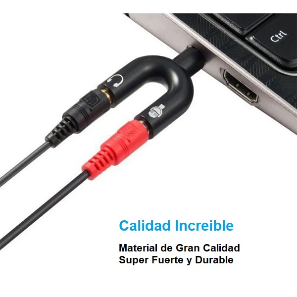 Adaptador De Auriculares Tipo U De 3,5 Mm A Doble 3,5 Mm