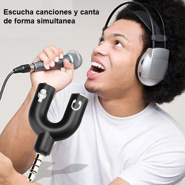 Adaptador De Auriculares Tipo U De 3,5 Mm A Doble 3,5 Mm