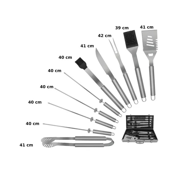 Kit De Utensilios Parrillero De Acero Inoxidable