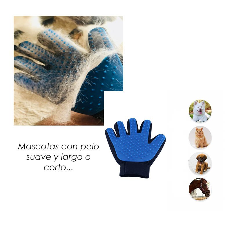 Guante Removedor de Pelo Mascotas + Corta Uñas + Lima Para Mascota Raza Mediana Kit Mascota 001