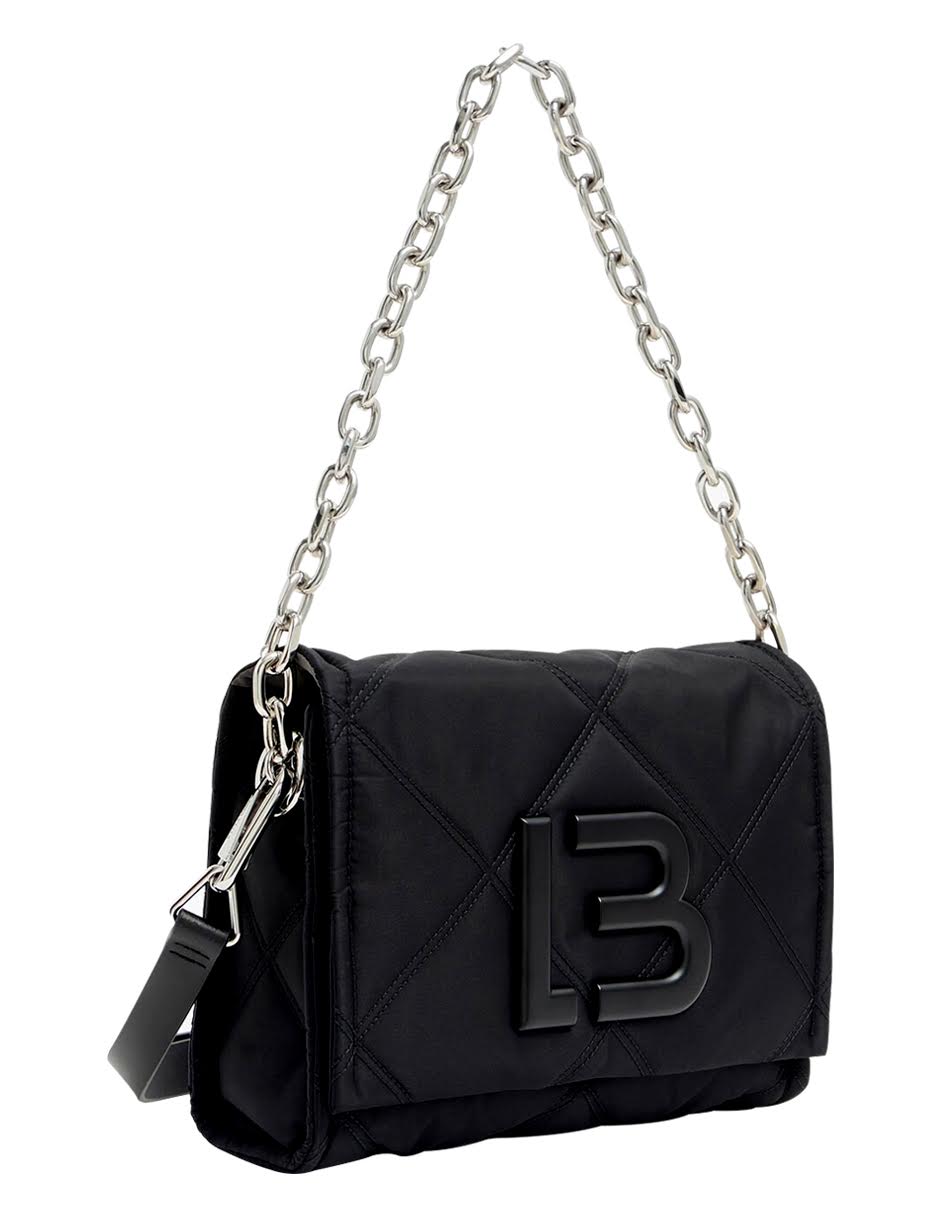 Bolso Bimba Y Lola Bandolera Nylon Acolchado Negro 25x22 Cm