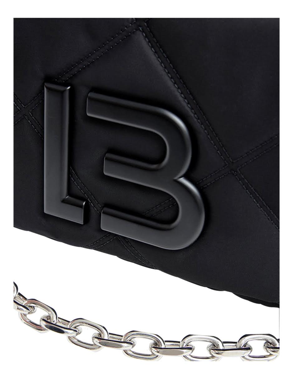 Bolso Bimba Y Lola Bandolera Nylon Acolchado Negro 25x22 Cm