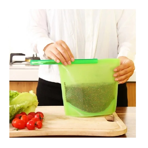 Bolsa De Silicon Hermetica Reutilizable Antiderrames Eco 1l