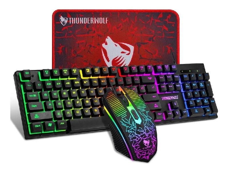 Kit Teclado Y Mouse Gamer Usb Led Rgb + Mousepad