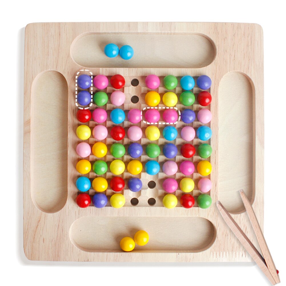 Juego tablero creativo Montessori con palillos y esferas de madera con múltiples combinaciones Yuff!
