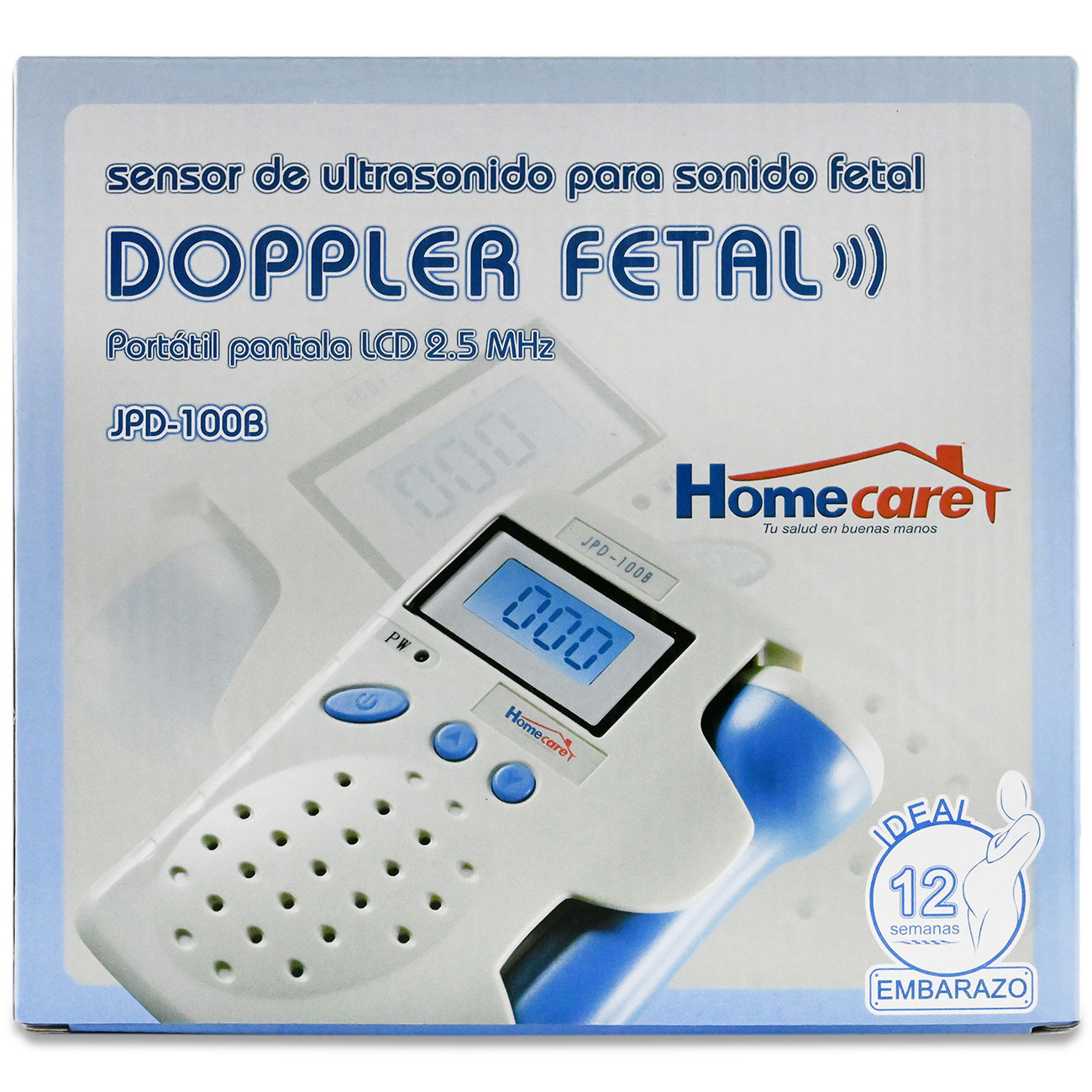 Doppler Fetal Portátil con pantalla LCD azul con 2.5 Mhz - Médica Depot