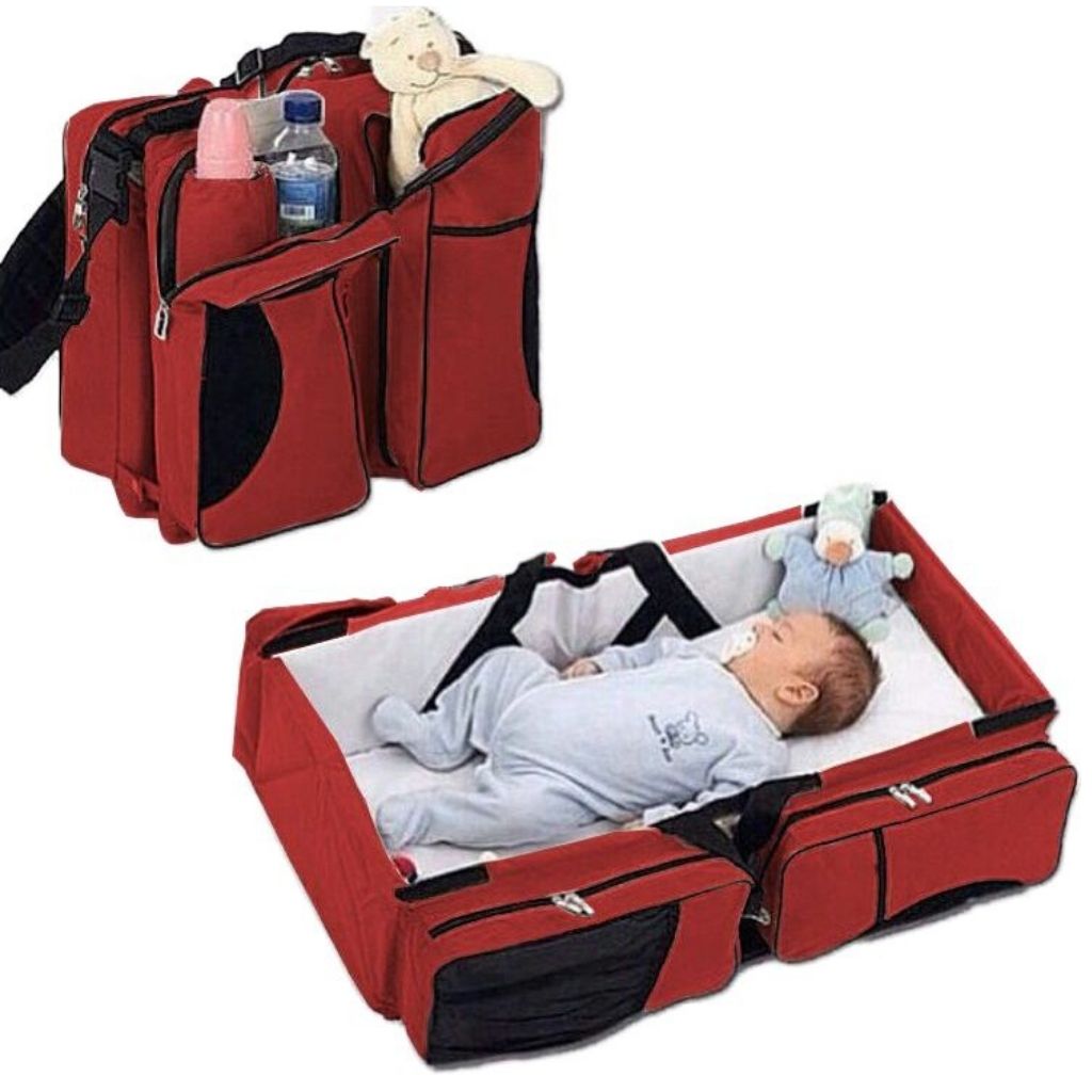 BOLSA PAÑALERA 3 EN 1 CAMA DE BEBE MOISES DE VIAJE