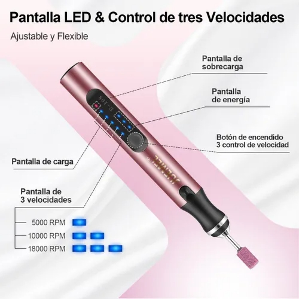 Taladro De Uñas Juemel Pulidor Esmeril Acrílicas 116 Piezas