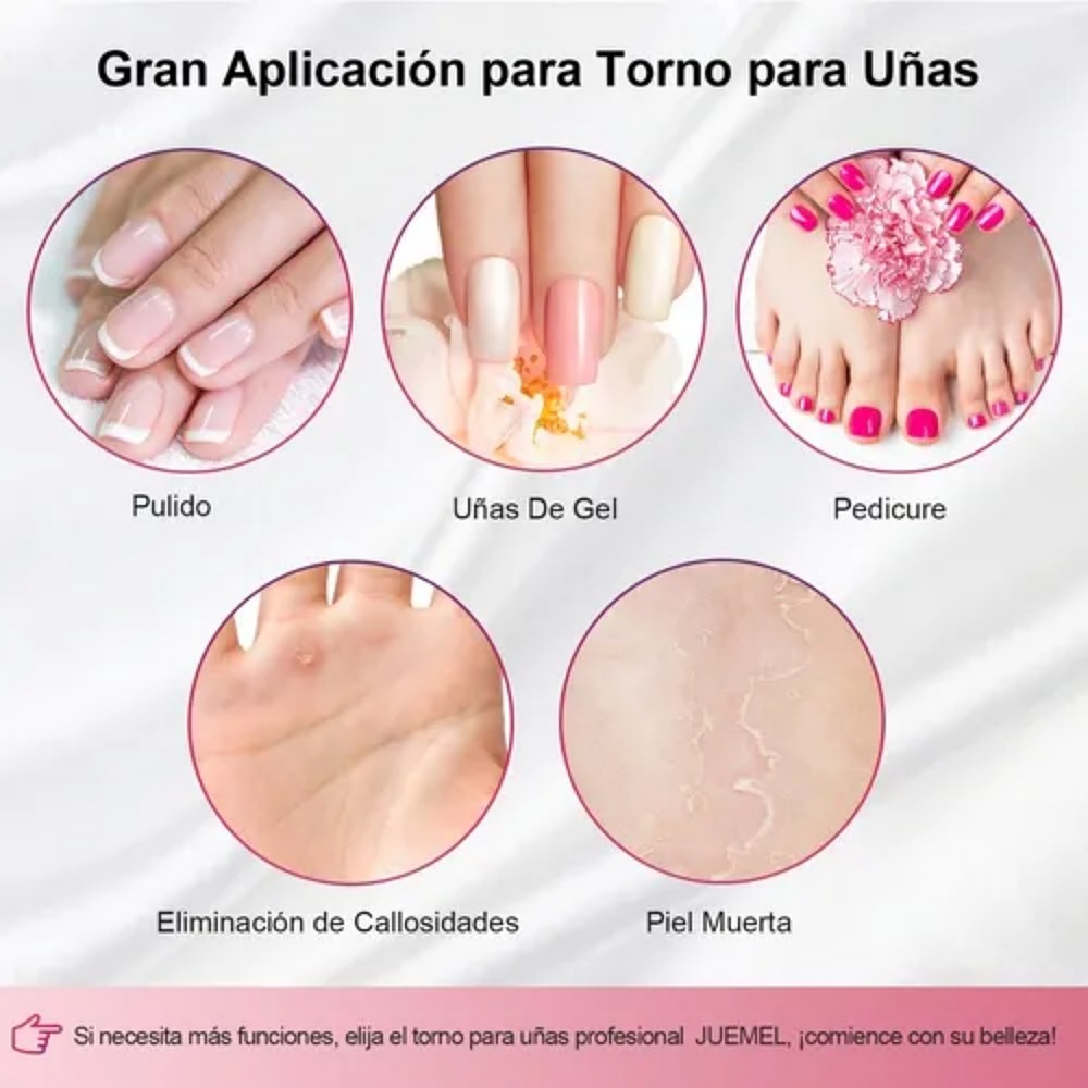 Taladro De Uñas Juemel Pulidor Esmeril Acrílicas 116 Piezas