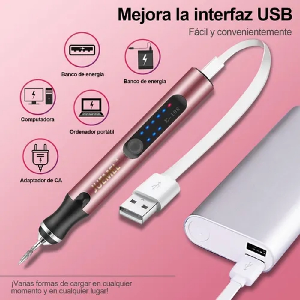 Taladro De Uñas Juemel Pulidor Esmeril Acrílicas 116 Piezas