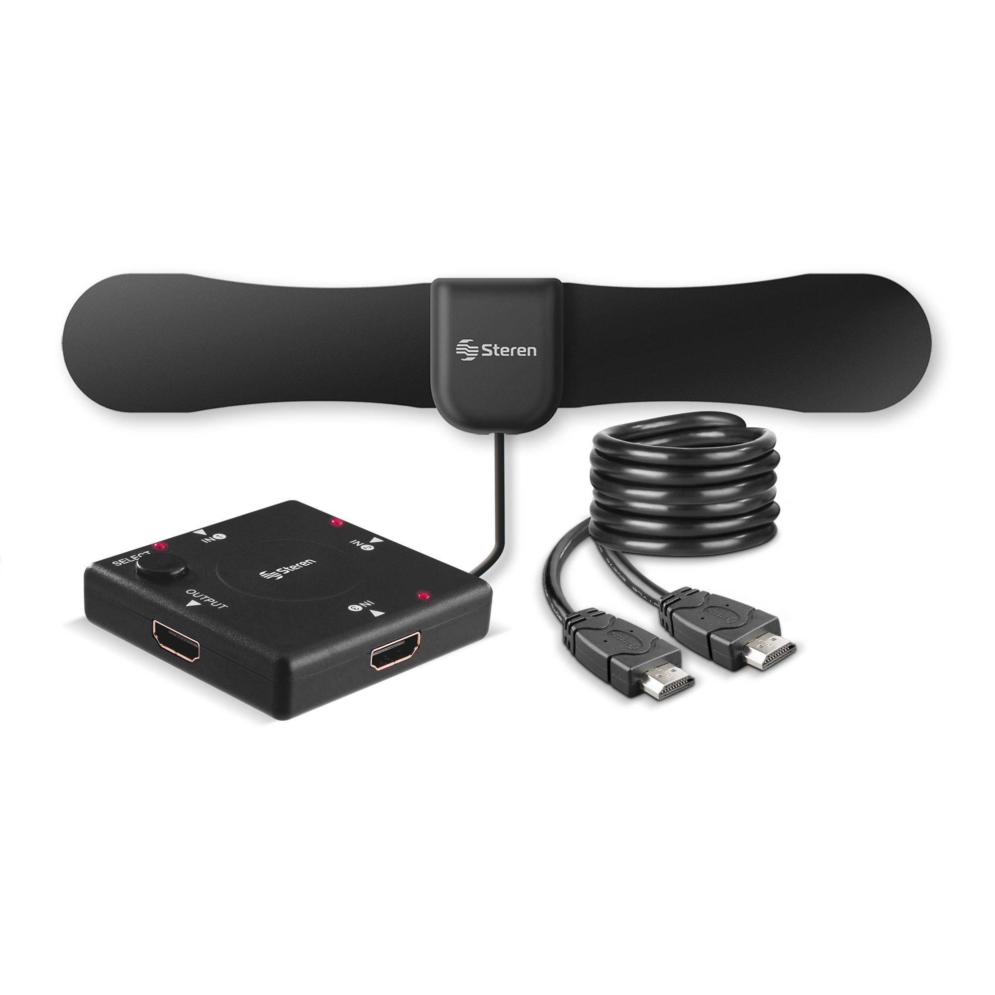 Paquete Video Steren Antena, Divisor de Señal y Cable HDMI PACK-VID-15