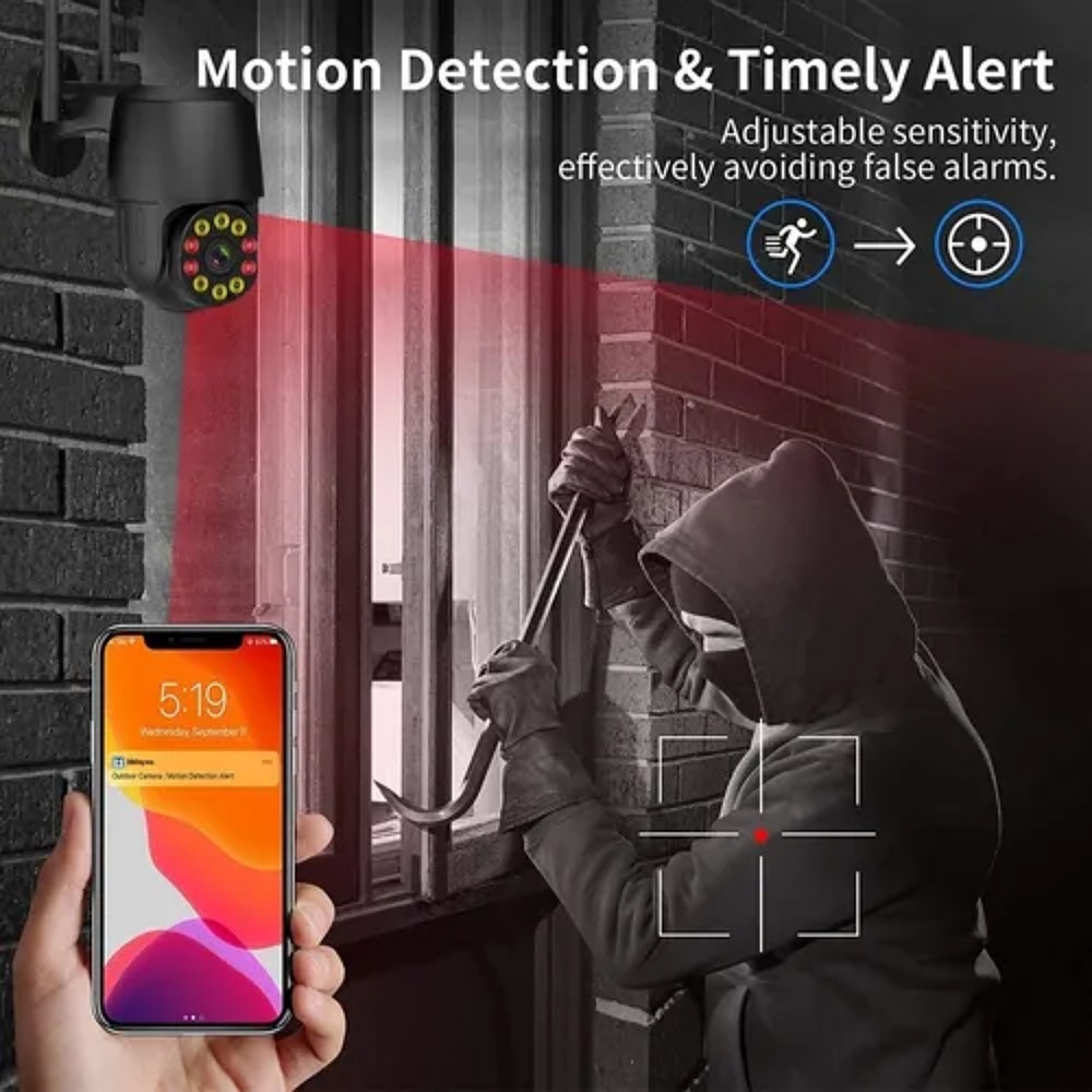 Camara De Seguridad Wifi Exteriore 1080p Con Alarma De Luz Favorito