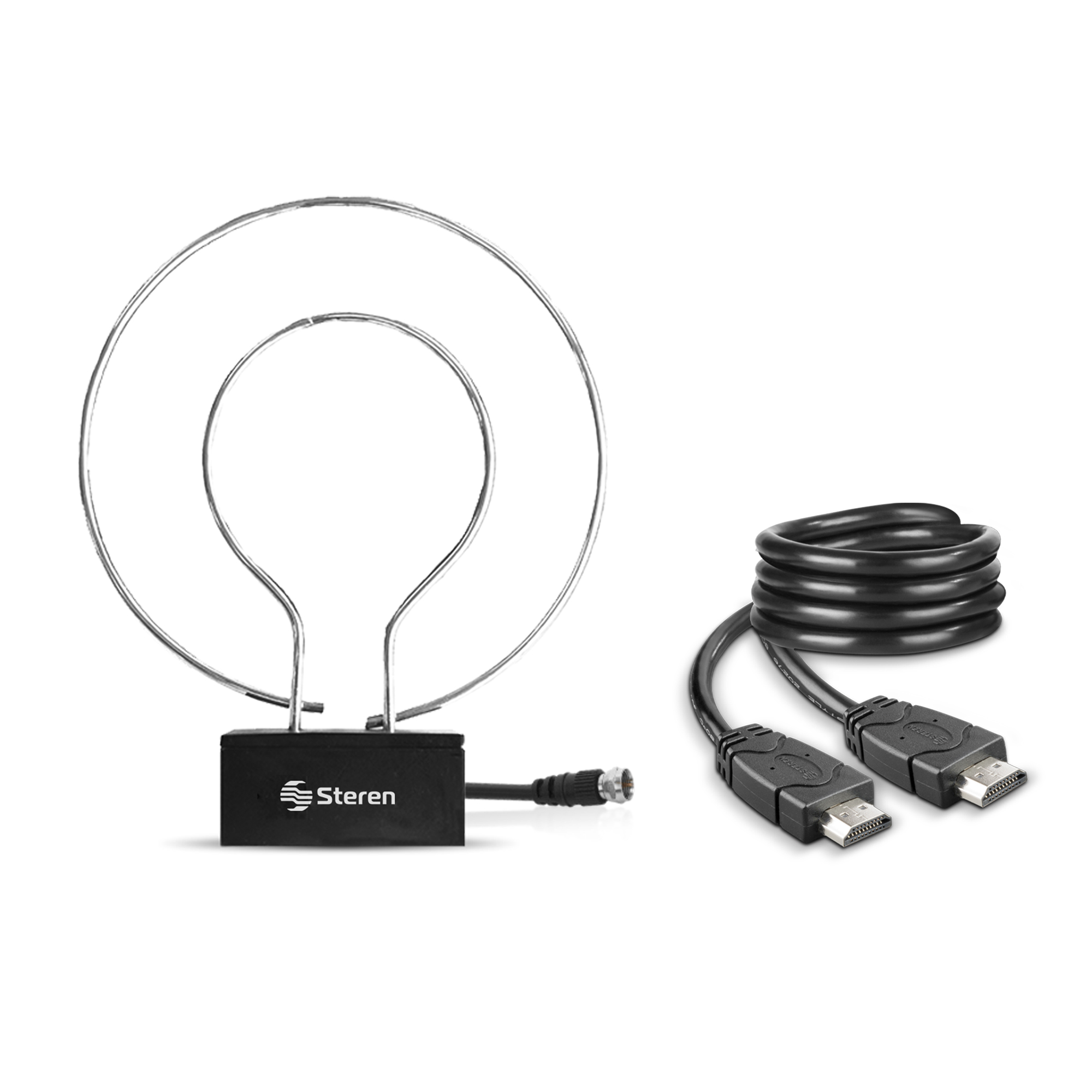 Paquete Video Steren Antena Y Cable HDMI PACK-VID-18