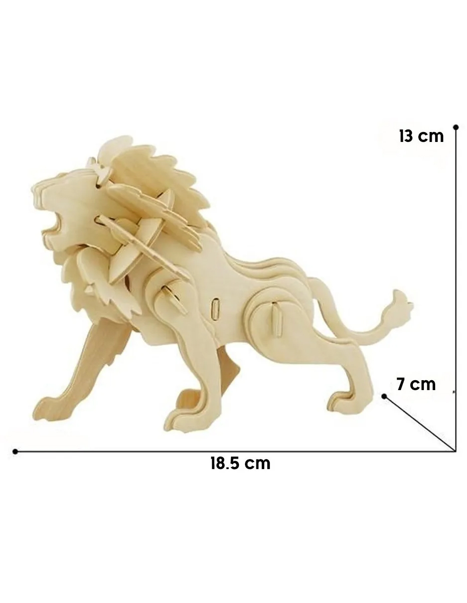 León Melena Armar Madera Pintar Decorativo Niños Robotime