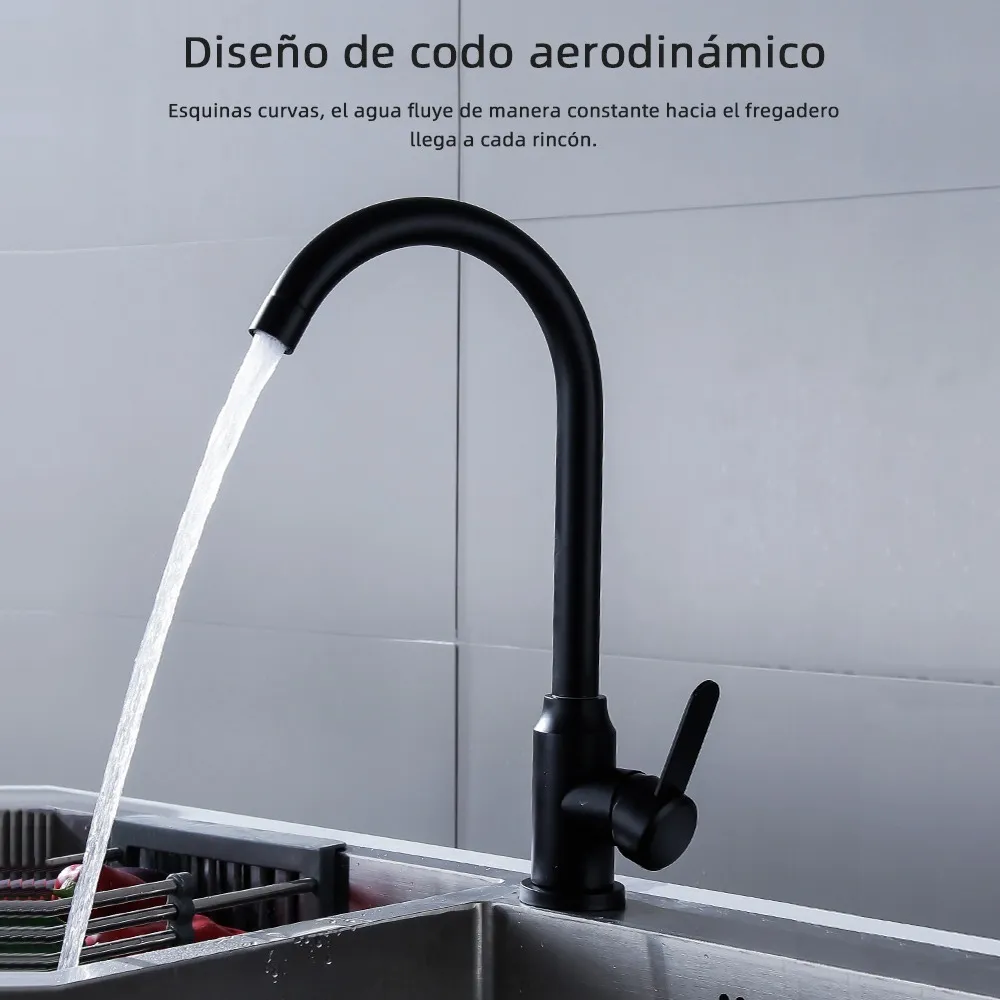 Llave Mezcladora Para Fregadero Cuello Curvo