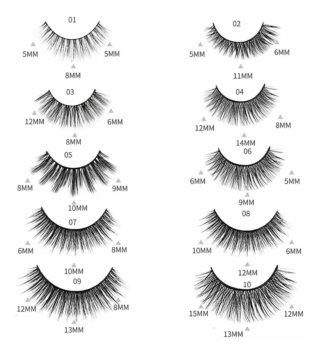 10 Pares Pestañas Magnéticas Con Delineador De Ojos Y Pinza