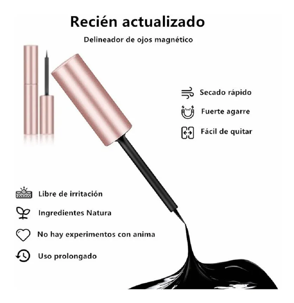10 Pares Pestañas Magnéticas Con Delineador De Ojos Y Pinza