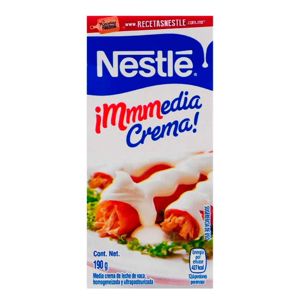 Media Crema Nestlé 190 Ml Clásica Tradicional De Leche