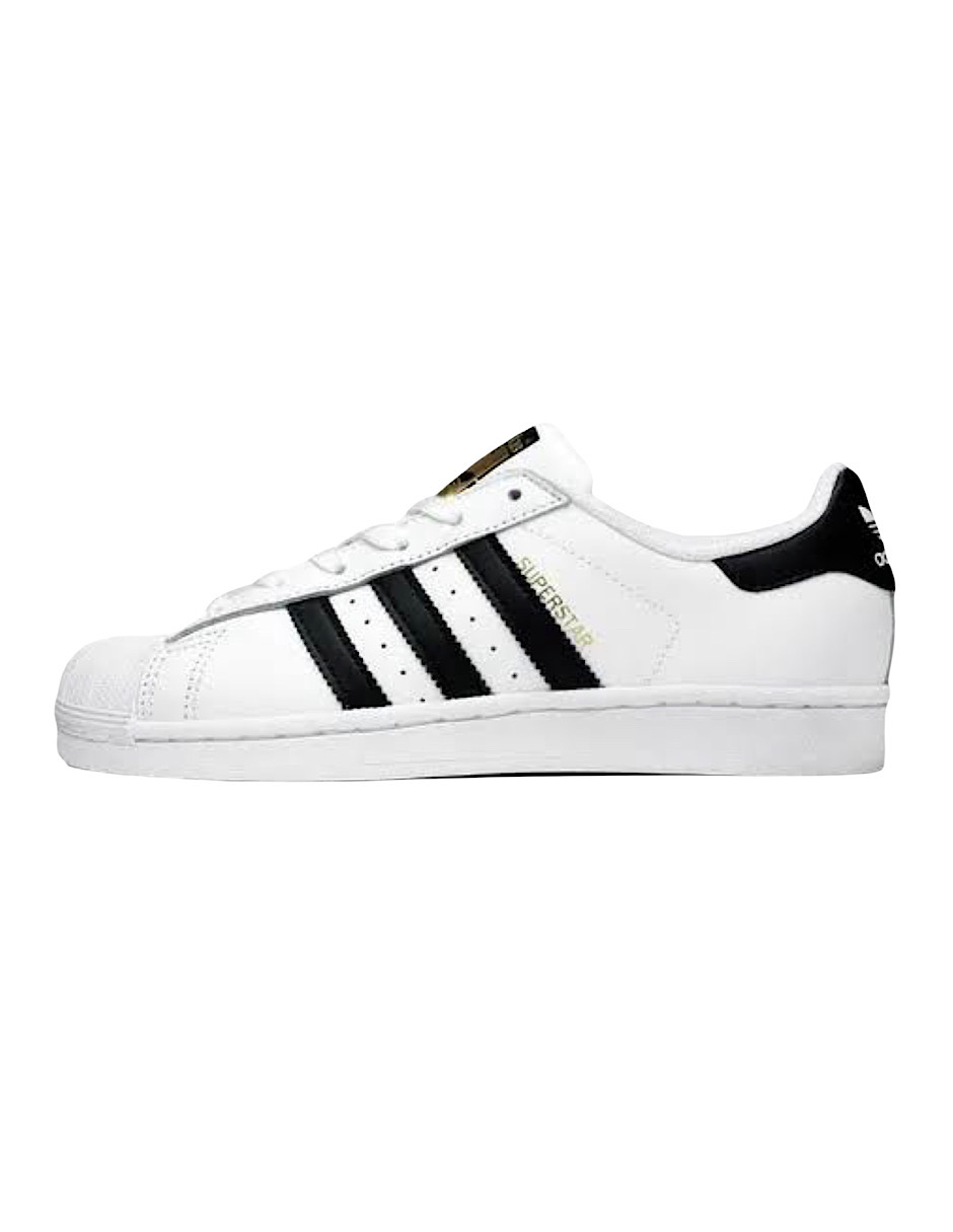 TENIS ADIDAS SUPERSTAR BLANCO CON FRANJAS NEGRAS (C77154)