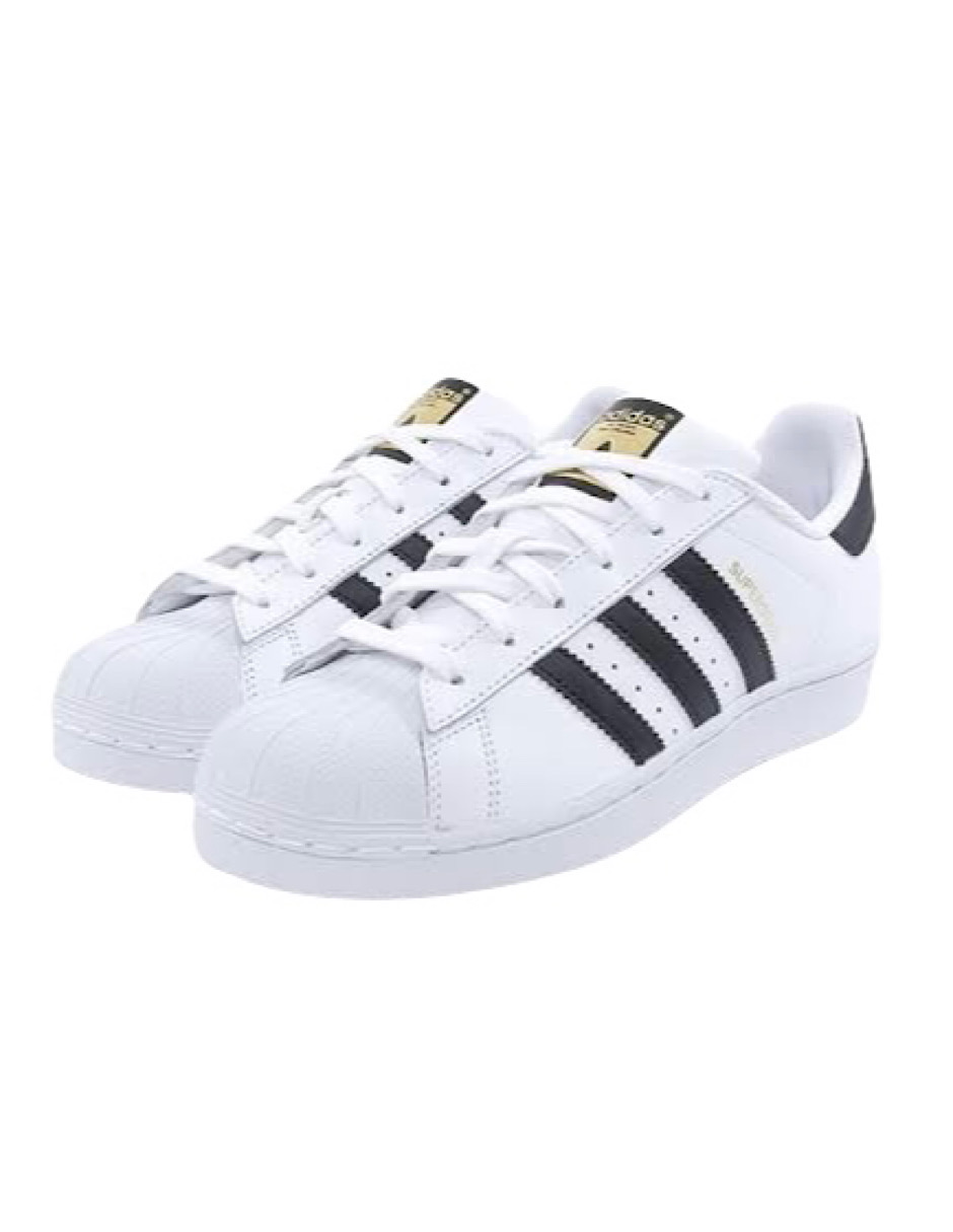 TENIS ADIDAS SUPERSTAR BLANCO CON FRANJAS NEGRAS (C77154)