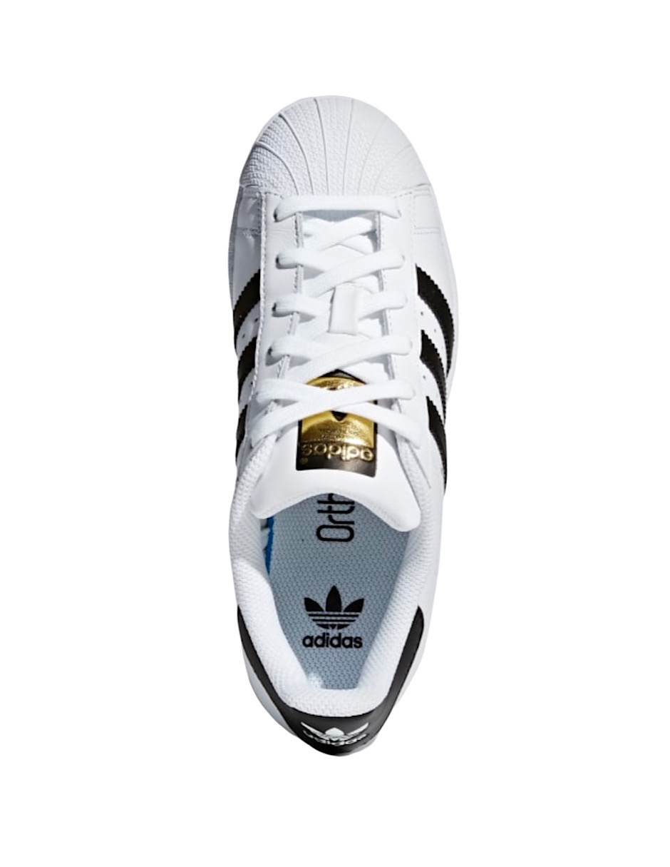 TENIS ADIDAS SUPERSTAR BLANCO CON FRANJAS NEGRAS (C77154)