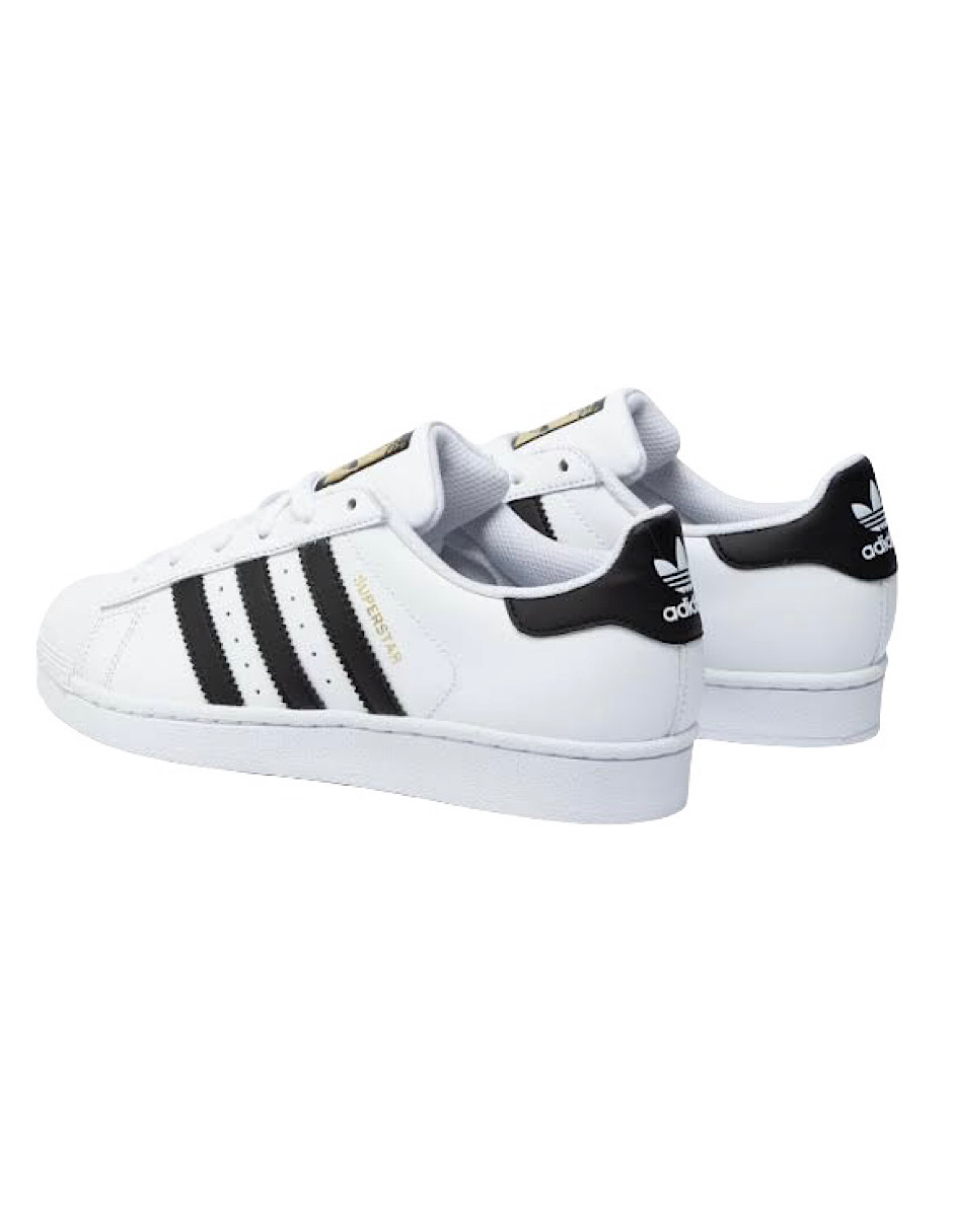 TENIS ADIDAS SUPERSTAR BLANCO CON FRANJAS NEGRAS (C77154)