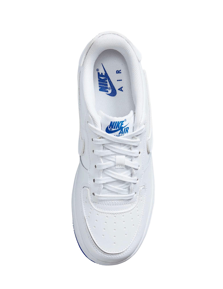 TENIS NIKE AIR FORCE 1 / 1 GS BLANCO CON AZUL (DB4545-105) PALOMAS INTERCAMBIABLES