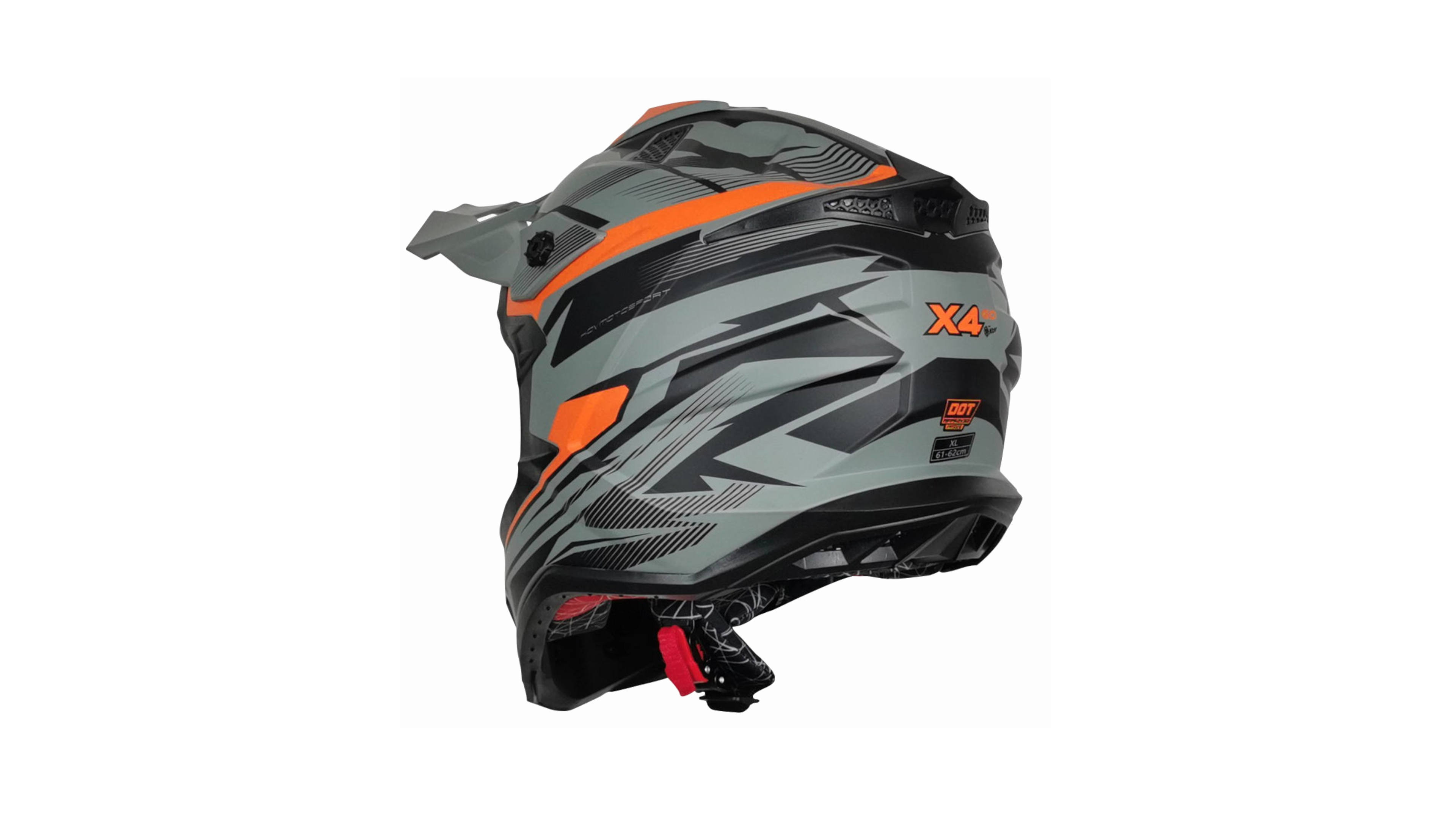 Casco kov X4 GO Cross Naranja Off-Road para Motocross Dot