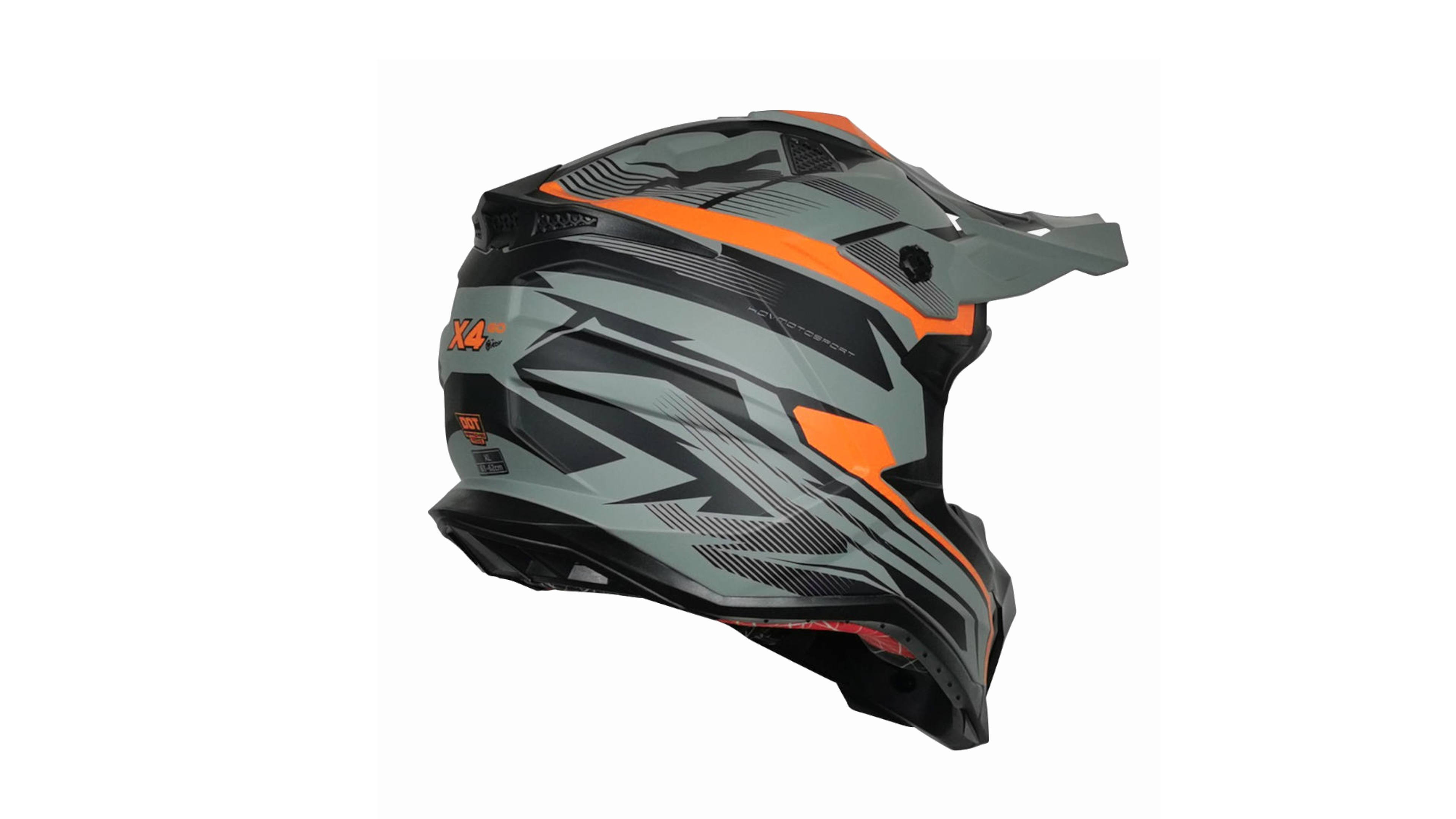 Casco kov X4 GO Cross Naranja Off-Road para Motocross Dot