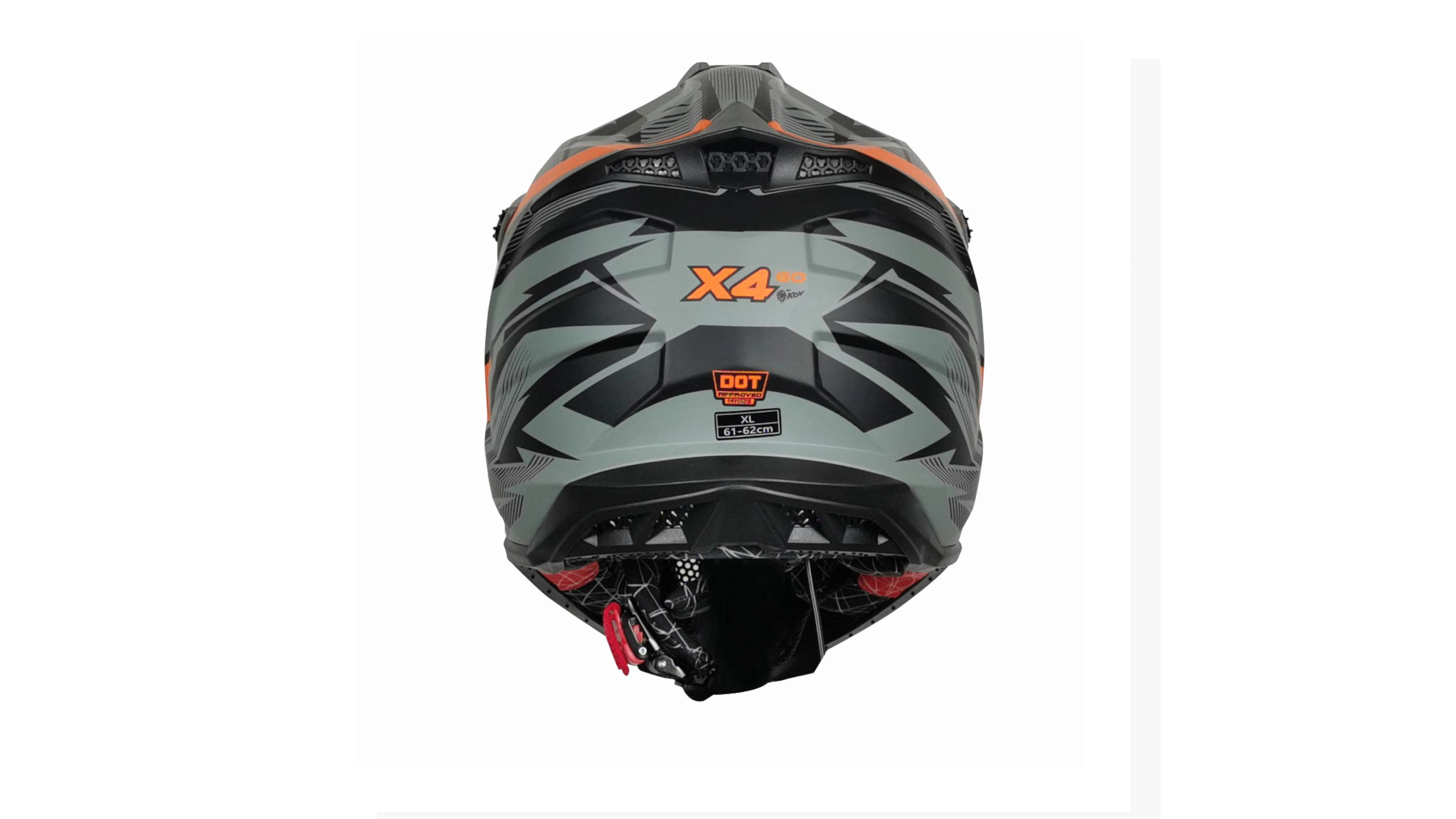 Casco kov X4 GO Cross Naranja Off-Road para Motocross Dot
