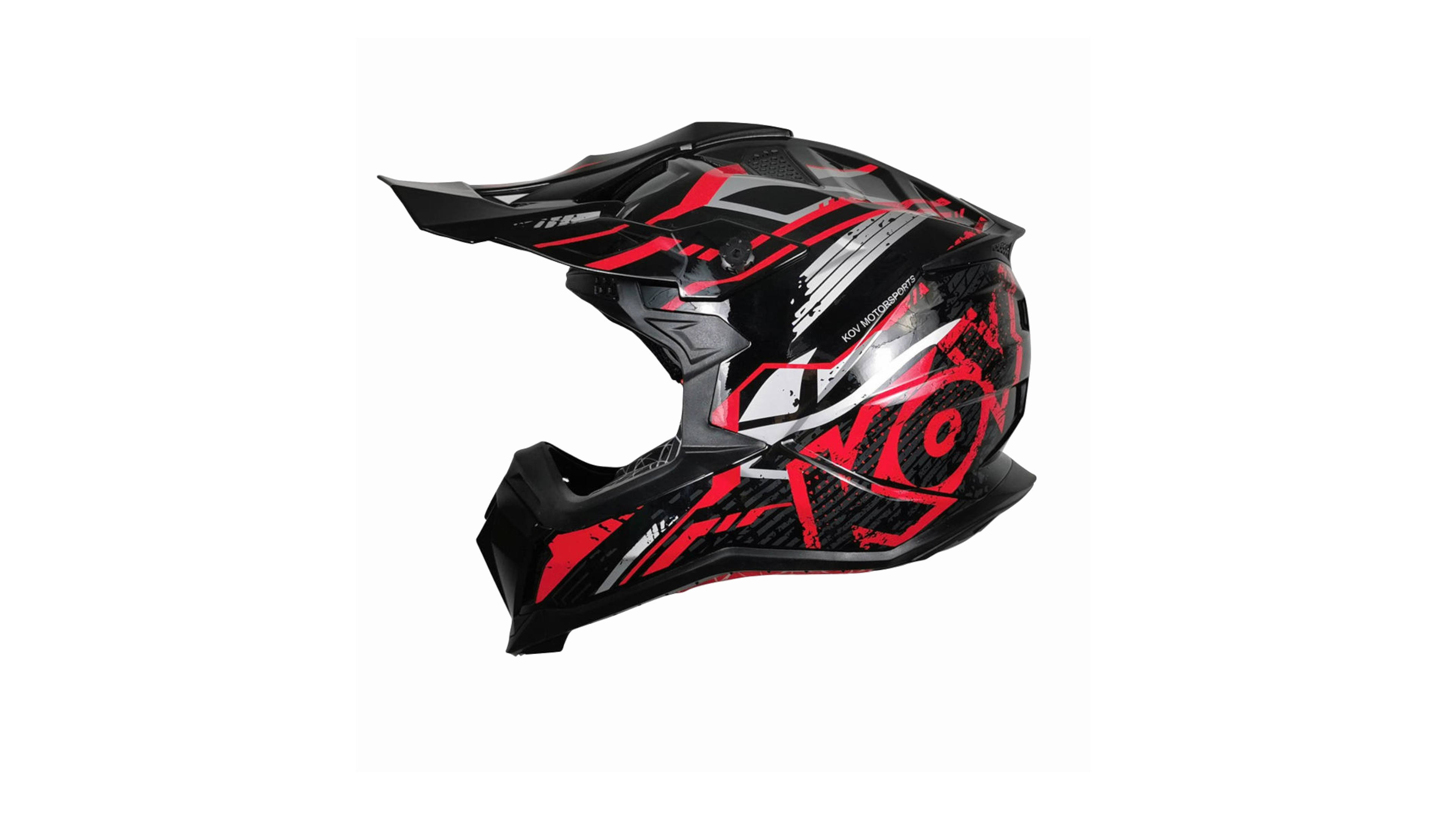 Casco kov Dirt Cross Rojo Off-Road para Motocross Certificado Dot