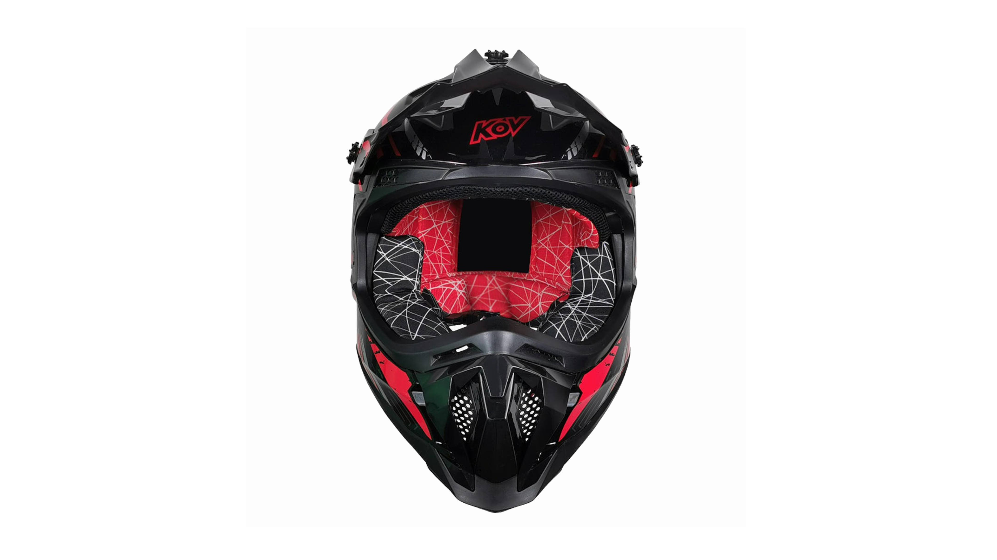 Casco kov Dirt Cross Rojo Off-Road para Motocross Certificado Dot