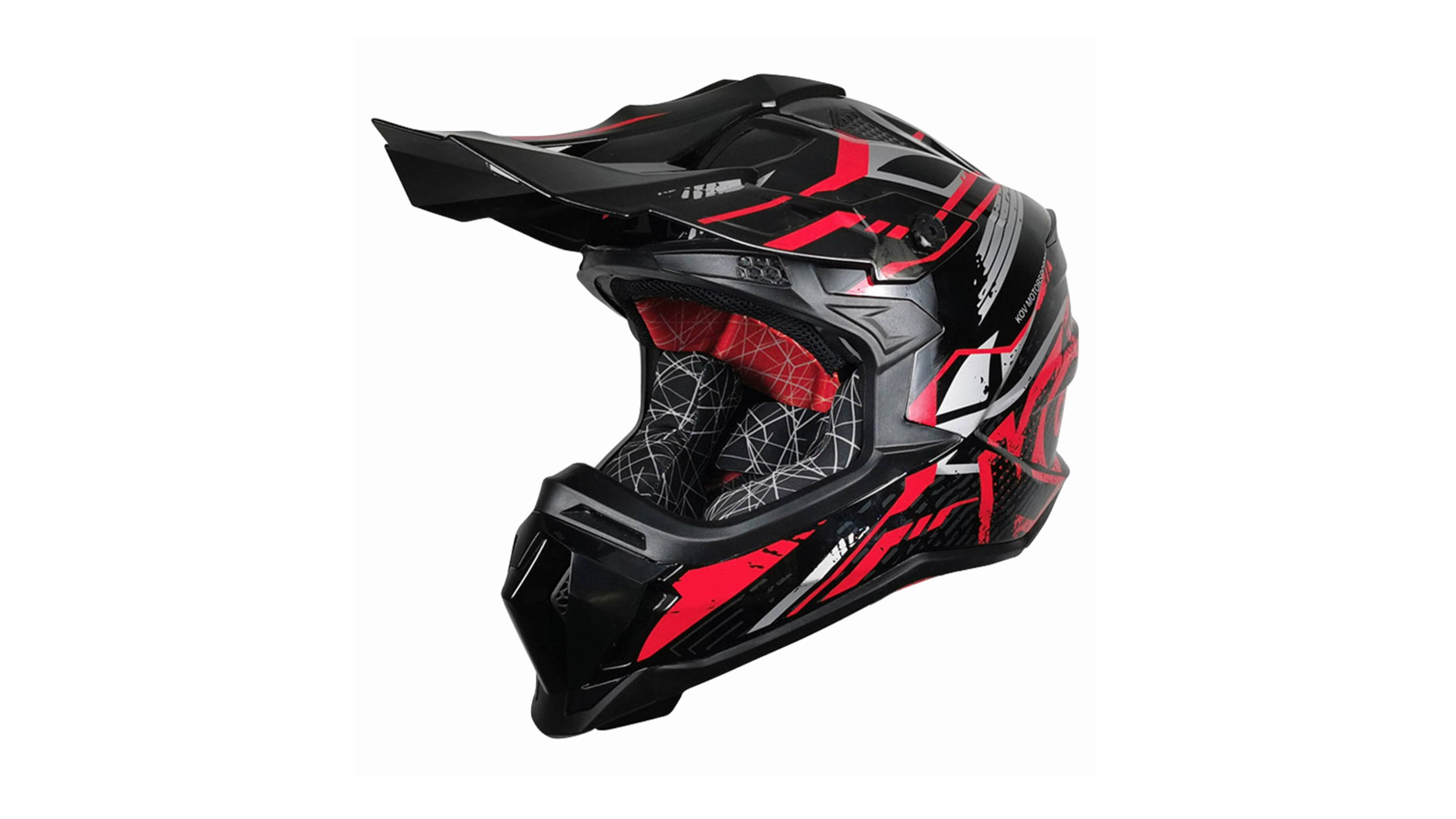 Casco kov Dirt Cross Rojo Off-Road para Motocross Certificado Dot