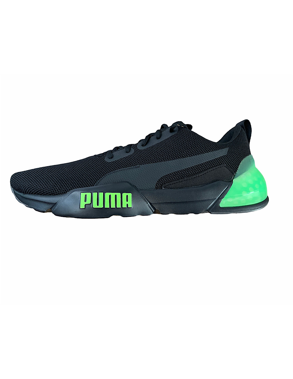 Tenis puma shop negro con verde