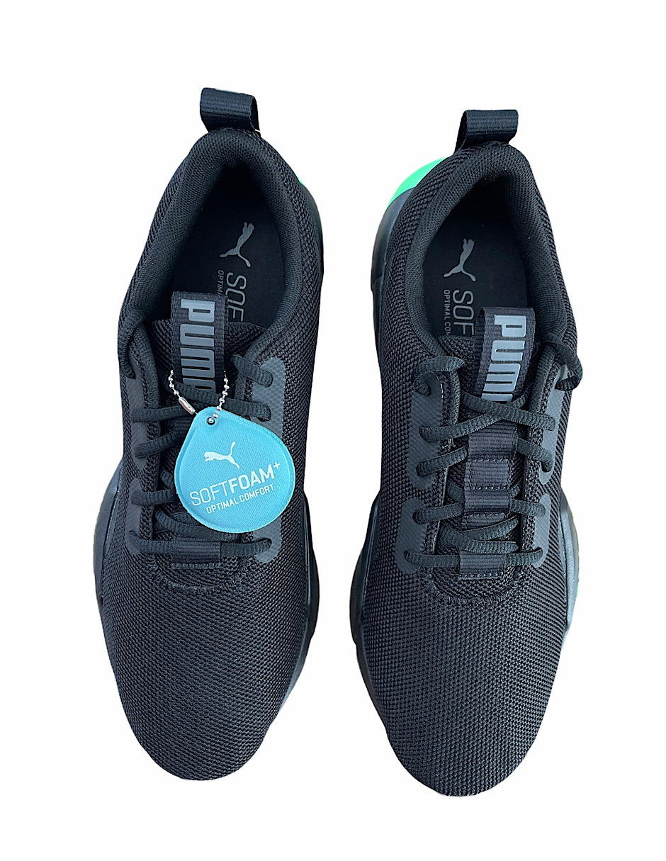 TENIS PUMA CELL VORTO MESH negro con verde
