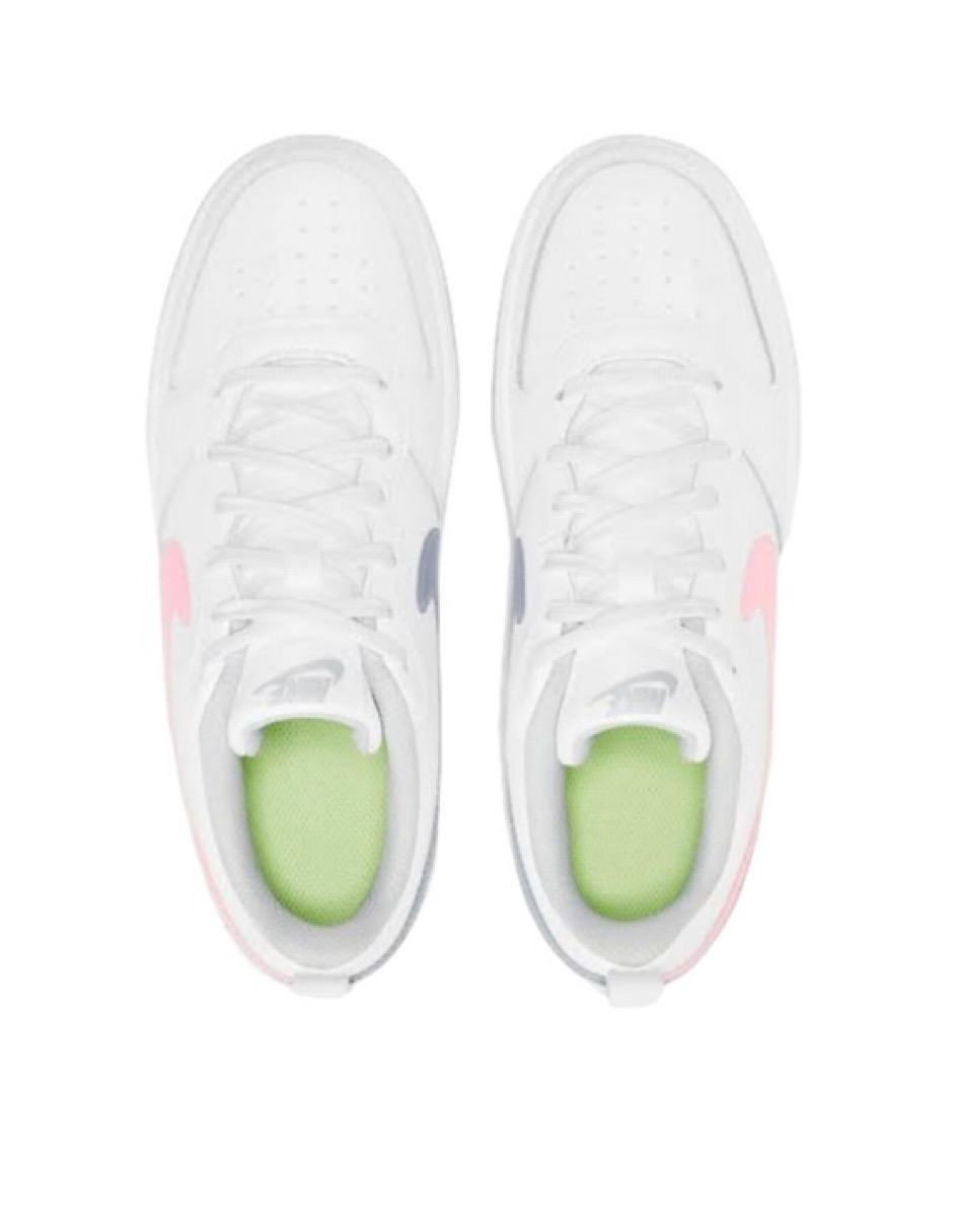 TENIS NIKE COURT BOROUGH LOW MWH (GS) blanco palomas rosa y azul