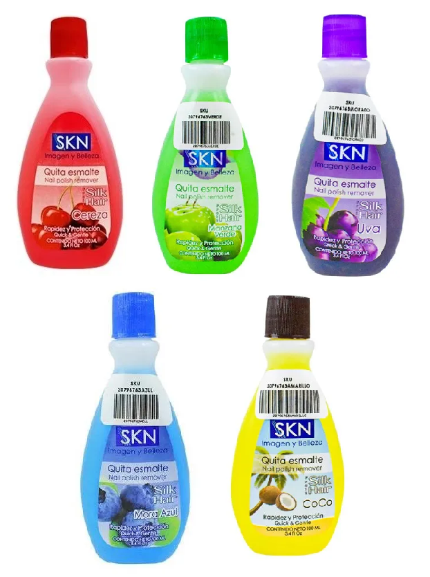 Removedor De Esmalte 5pz Acetona set De 100ml Olores Diferentes