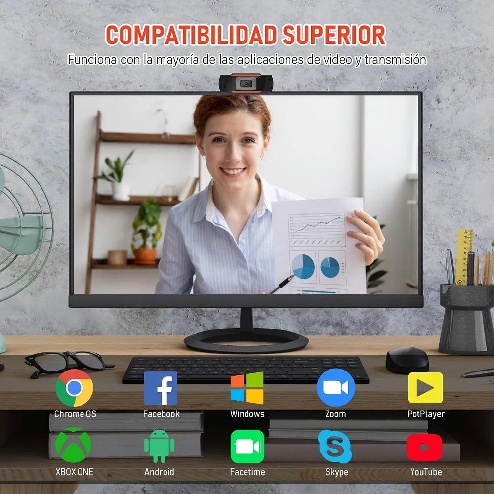 Cámara Web Full Hd 1080p Usb Con Micrófono Favorito 18 opiniones