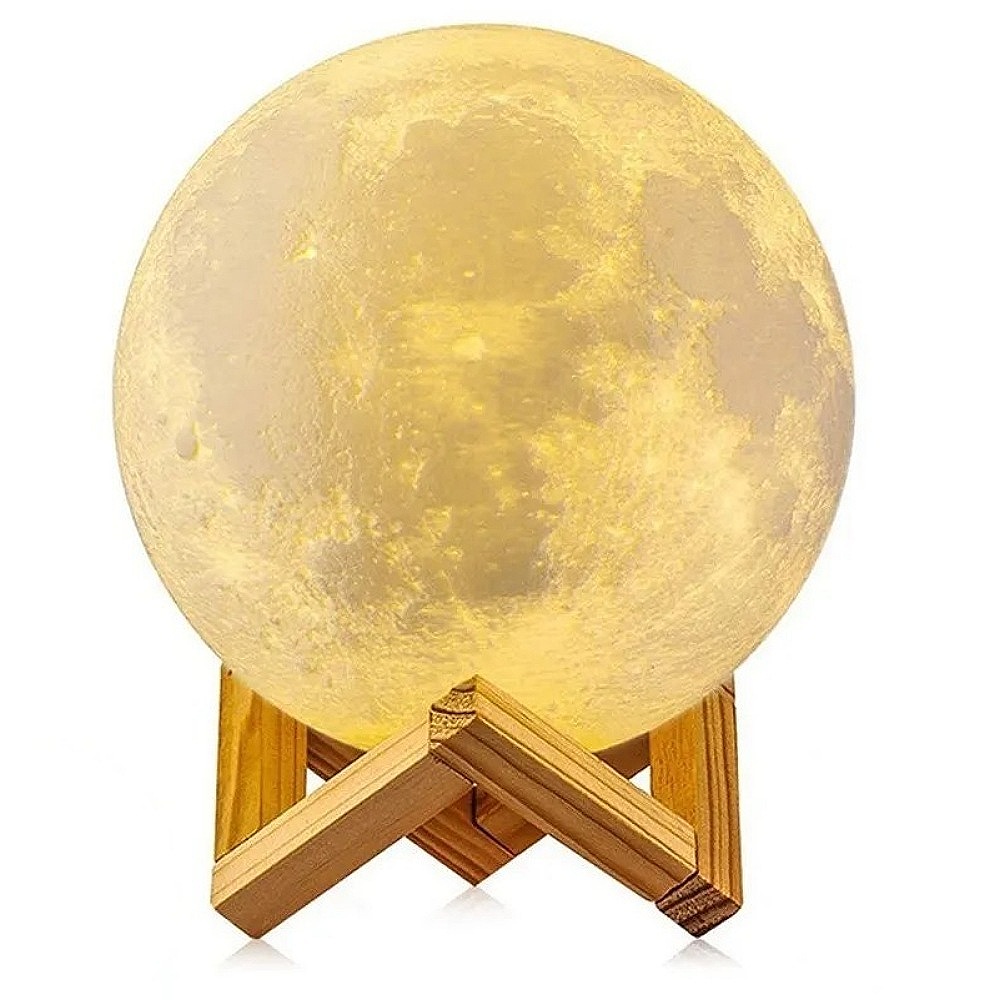 Lámpara De Luna 3d 2colores Recargable De Touch Lámpara 8cm