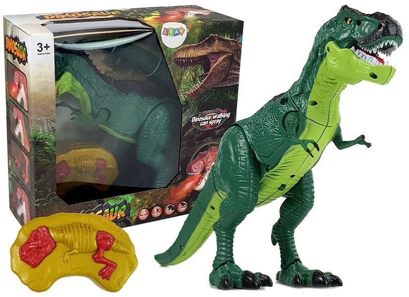 Dinosaurio Verde R/c A Control Remoto Con Vapor Sonidos Y Camina Diversión