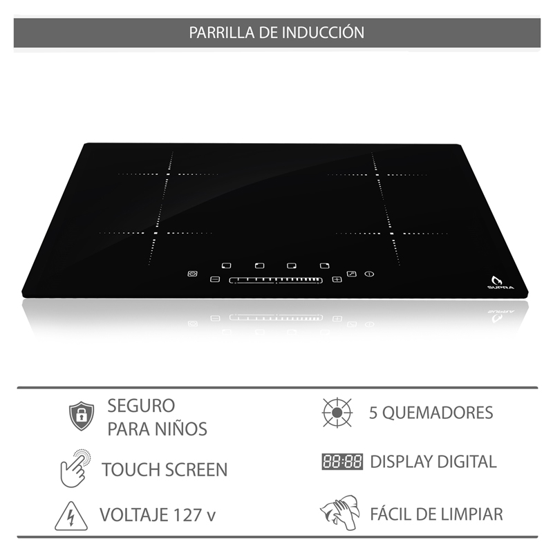 Parrilla de inducción magnética empotrable SUPRA INDUZIONE parrilla eléctrica de 4 quemadores de 76 cm 