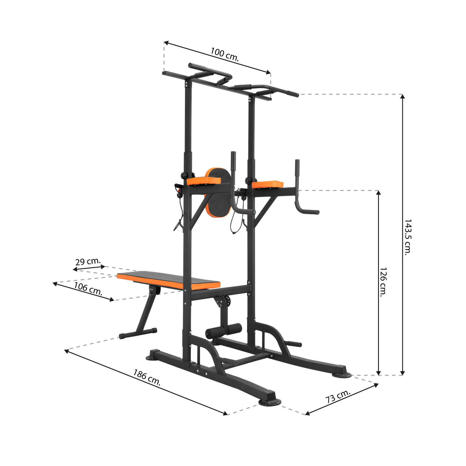 Estacion Gym Pull Ups Fondos Ejercicios Abdominales Fitness