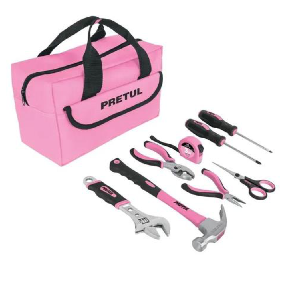 Herramientas Color Rosa 8 Piezas Pretul Con Maletin 