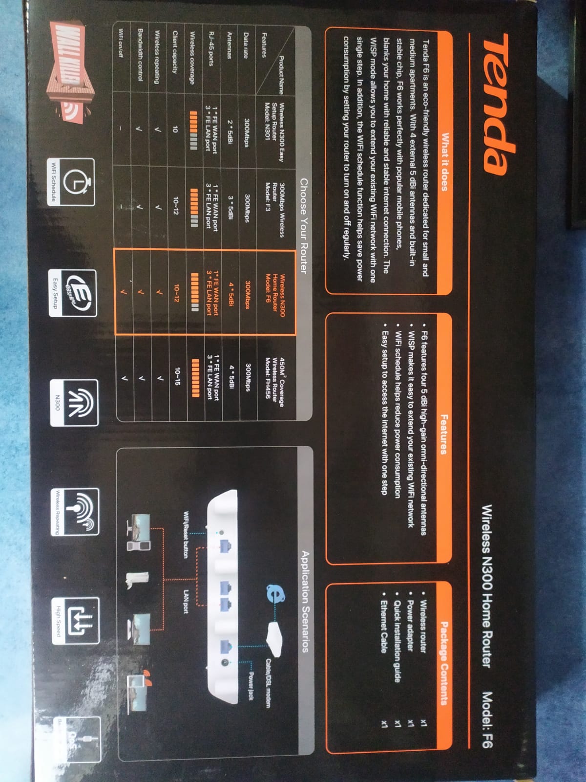 Router Wireless Blanco 4 Antenas Modem F6 Puertos 4 RJ45Enthernet Indicador LED PC Lap