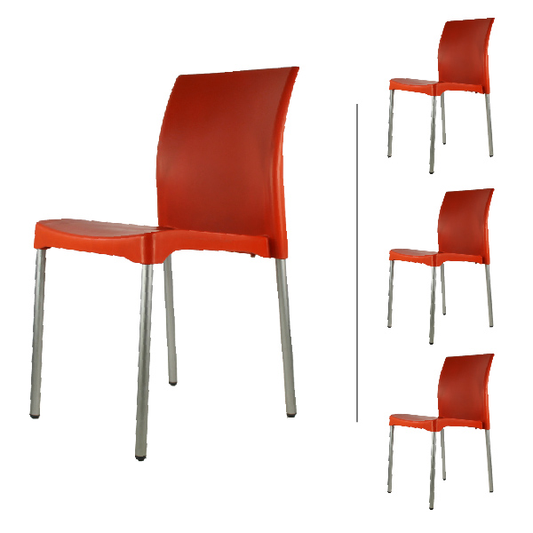 Set 4 Sillas para comedor Vivanti Naranja plastico Mundo In.