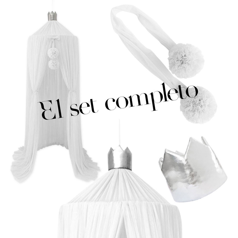 Pabellón PRINCESS Pompón mediano, Mosquitero decorativo NATURE GARTEN para el cuarto bebé, Para colgar, ROSA