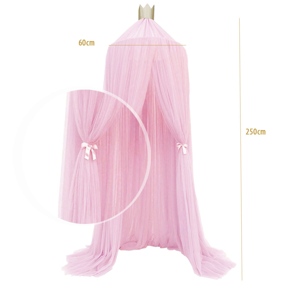 Pabellón PRINCESS Pompón mediano, Mosquitero decorativo NATURE GARTEN para el cuarto bebé, Para colgar, ROSA