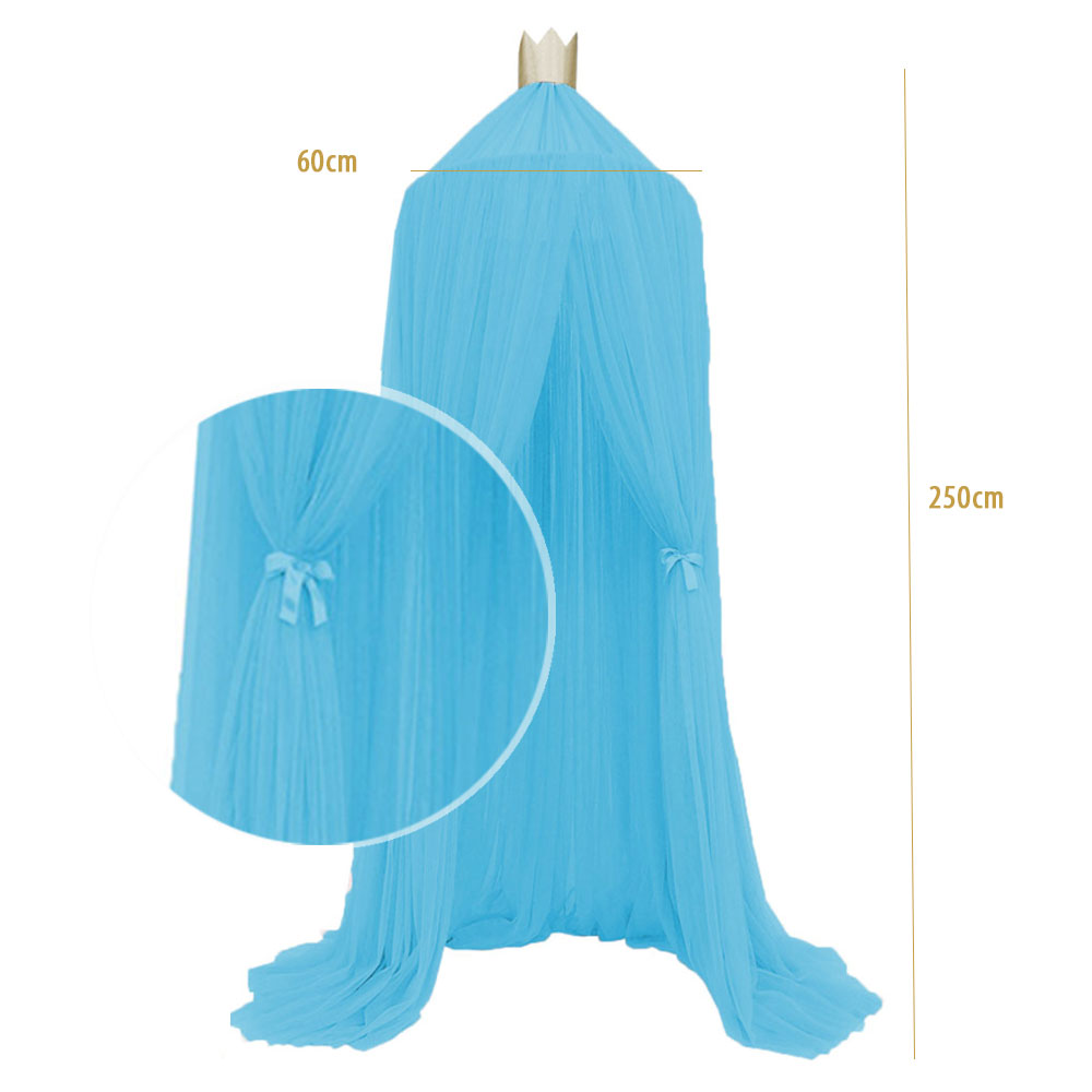 Pabellón PRINCESS Pompón mediano, Mosquitero decorativo NATURE GARTEN para el cuarto bebé, Para colgar, AZUL