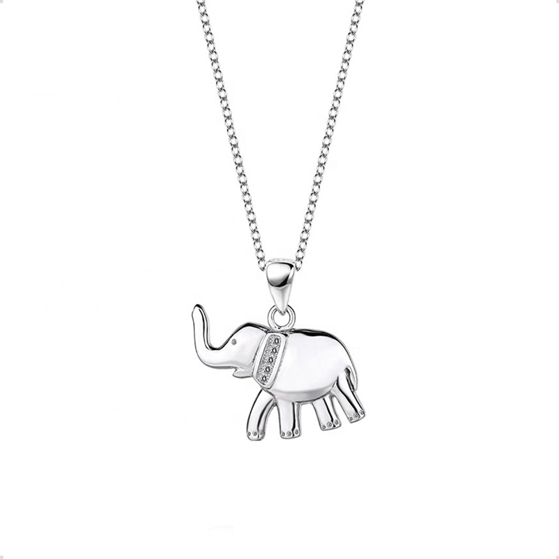 Gargantilla Elefante VAROURO  Collar Plata Ley 925 Zirconia + Estuche